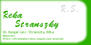 reka stranszky business card